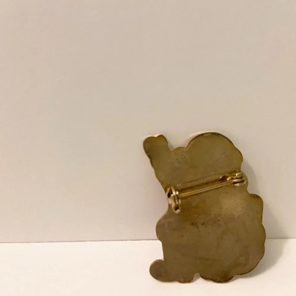 Vintage Santa Claus Pin Red White and Black Enamel Waving Santa Claus Brooch - Picture 12 of 12